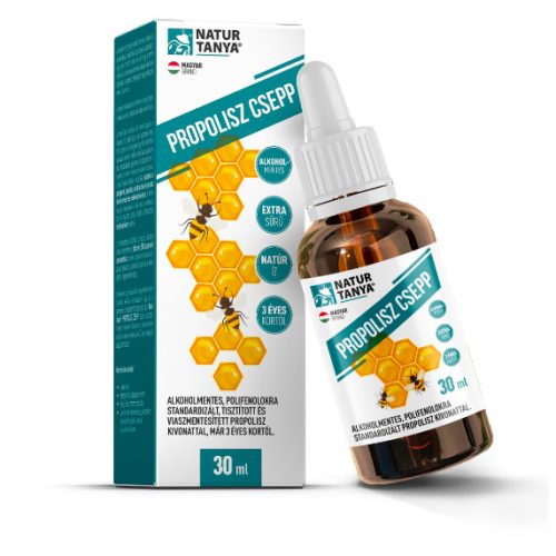 Natur Tanya® PROPOLISZ CSEPP - Alkoholmentes, polifenolokra strandardizált, extra sűrű propolisz kivonat 3 éves kortól